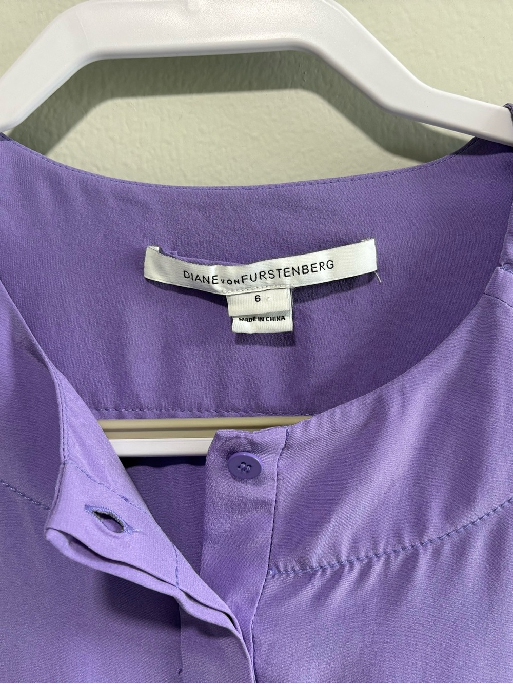 Diane von Furstenberg Julieta Silk Belted Shift Dress Pockets Lilac Purple 6 - Picture 4 of 12